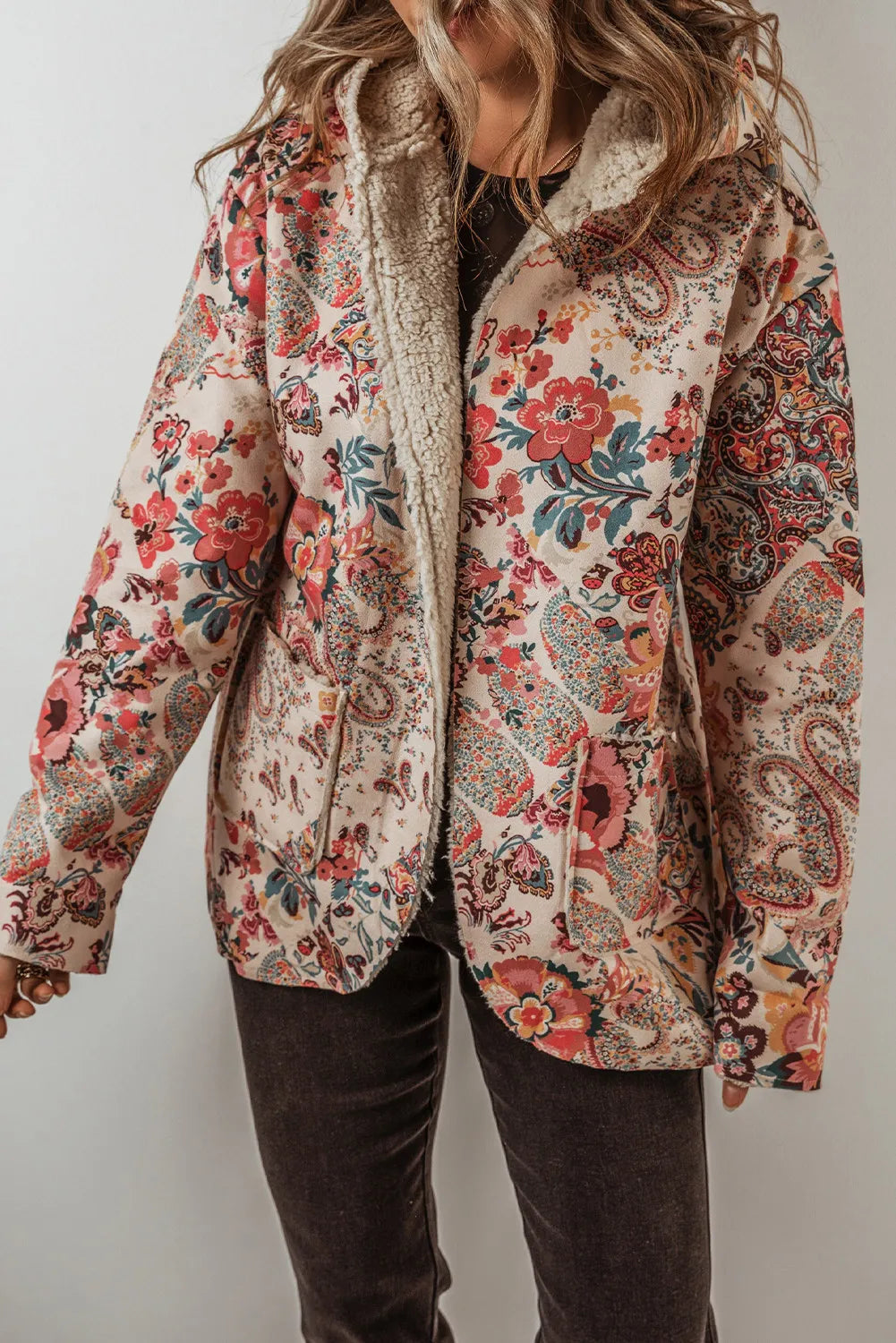 Eleonora | Printed long sleeve hooded jacket