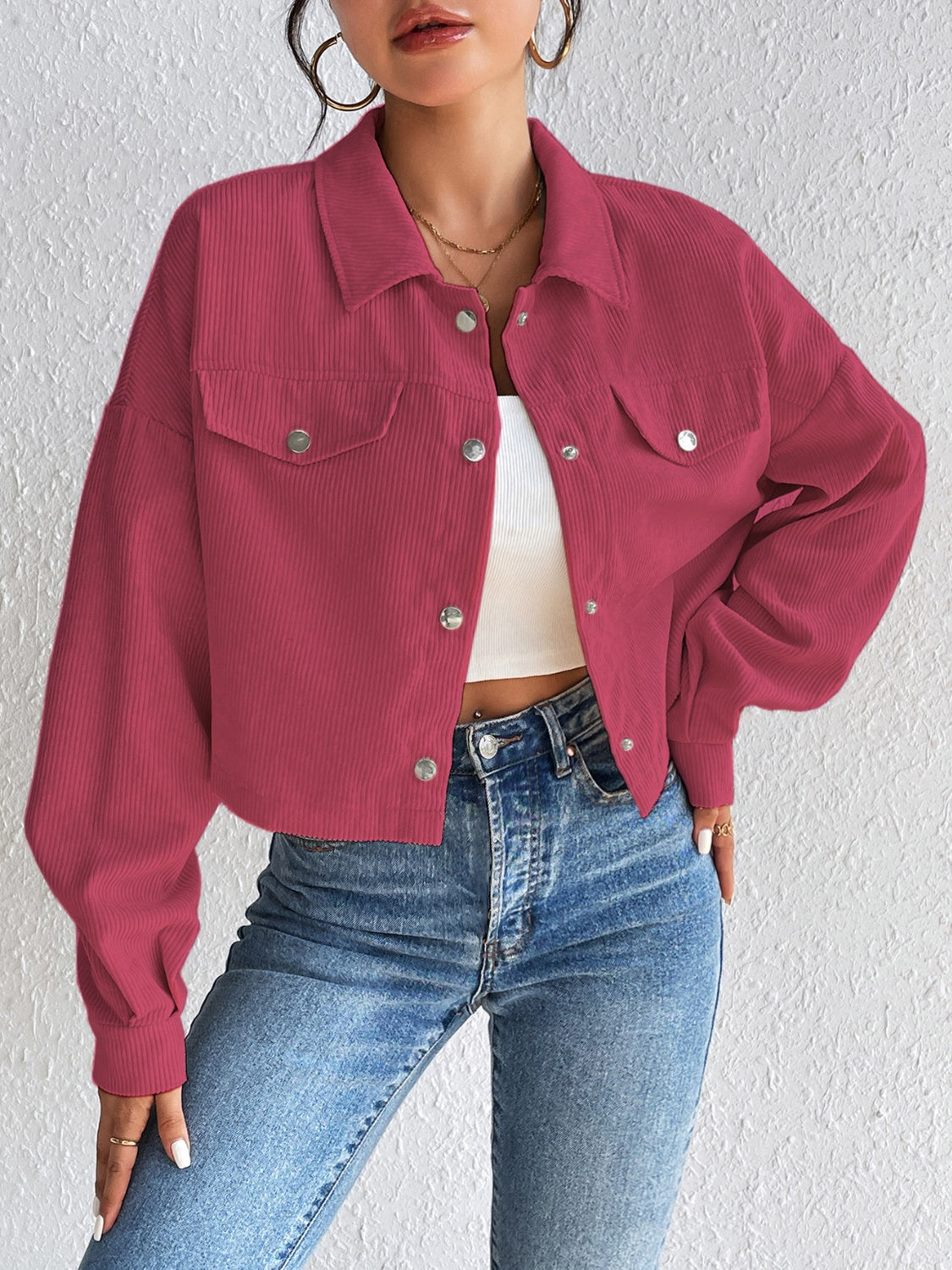 Constance | Long sleeve jacket with snap fastening