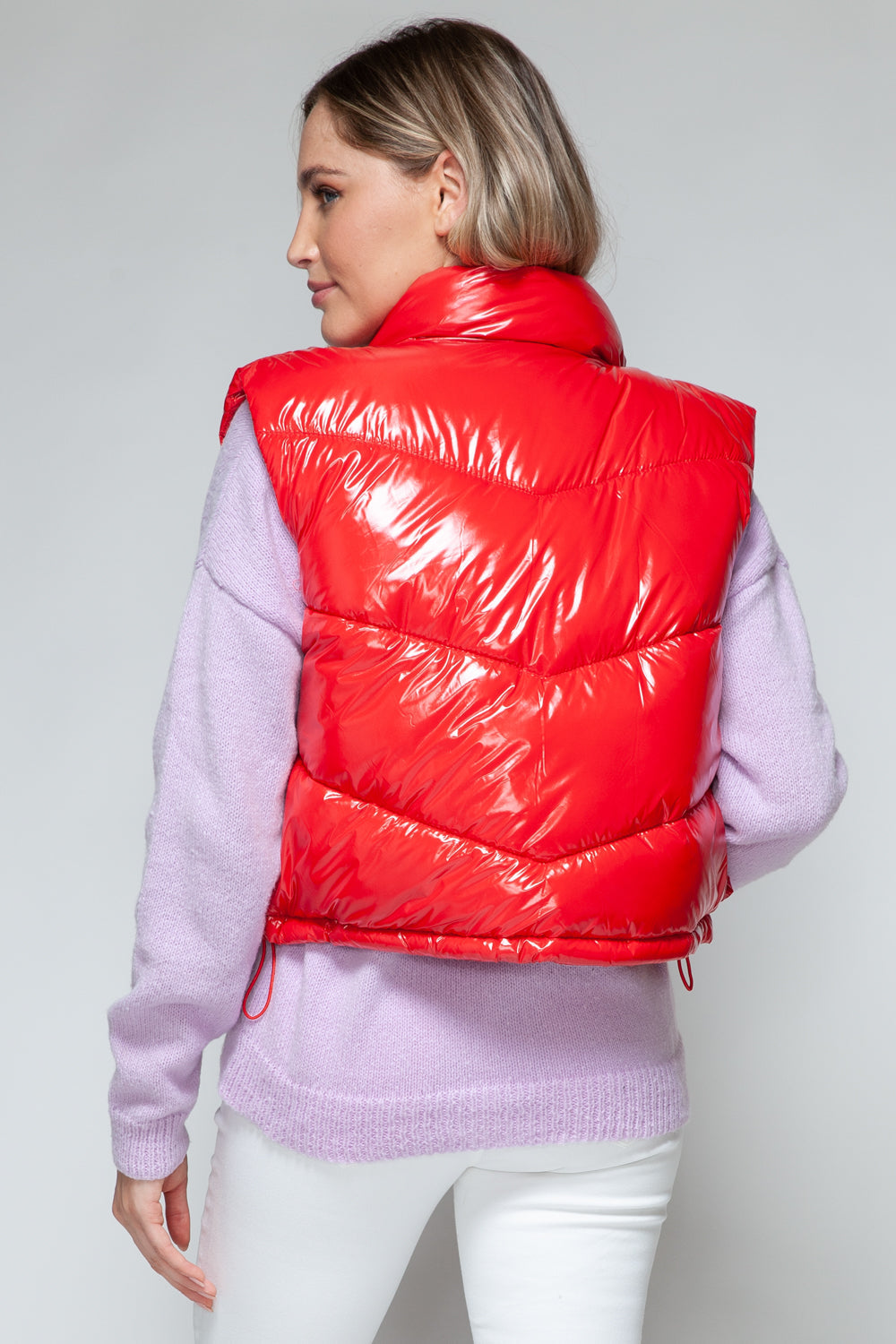 Gina | Snobish shiny quilted vest with turtleneck and zip