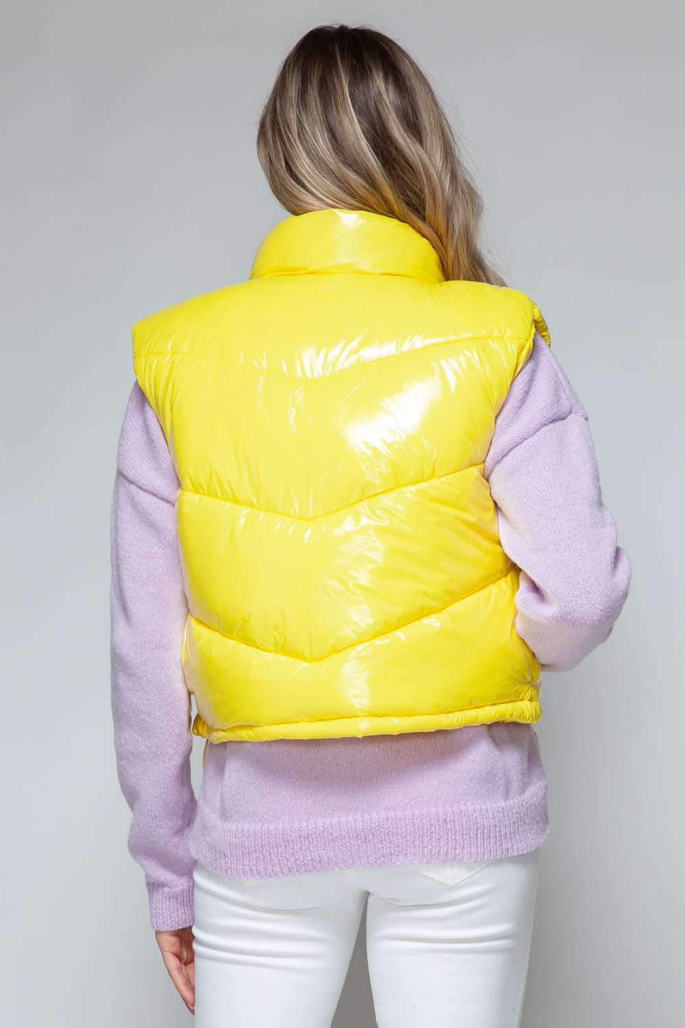 Nerea | Snobish shiny quilted vest with turtleneck and zip