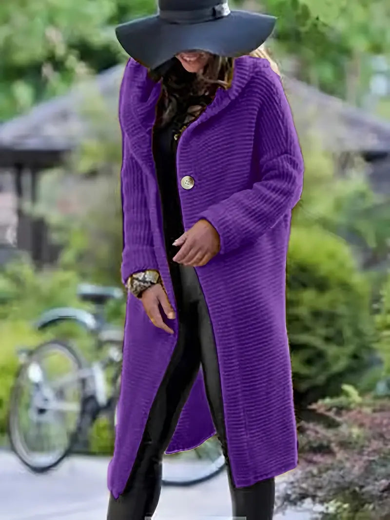 Cristina | Long knitted cardigan with hood