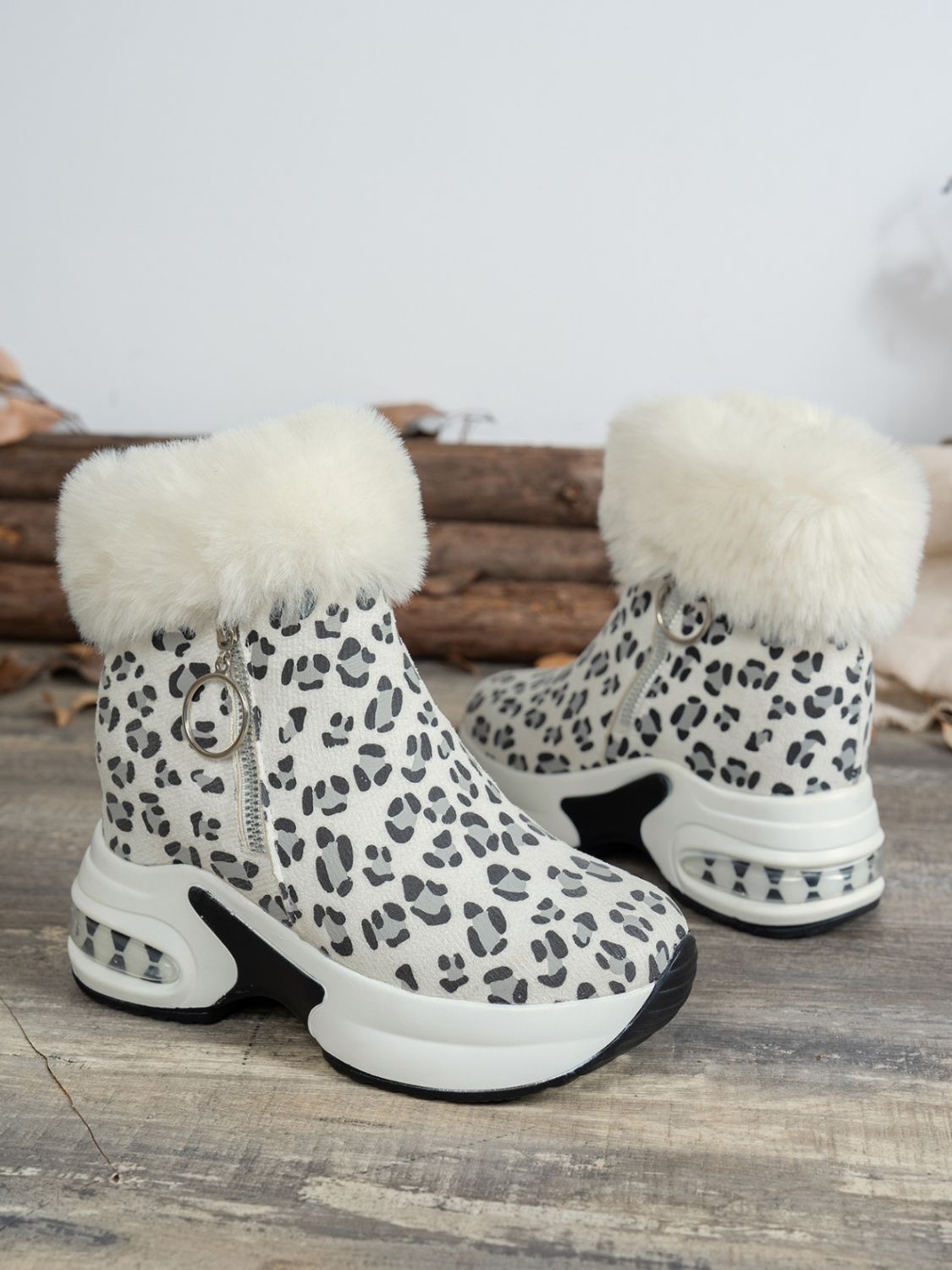 Zara | Leopard platform boots with side zip