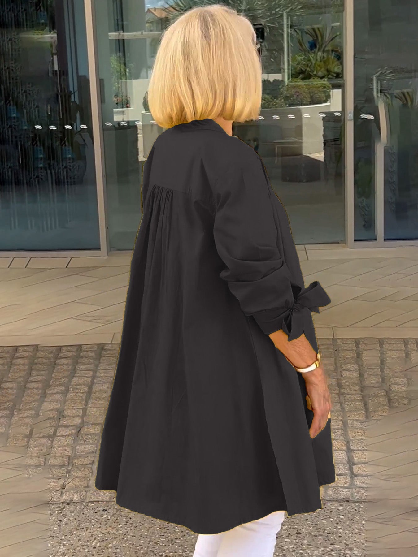 Imelda | Long, simple cotton shirt