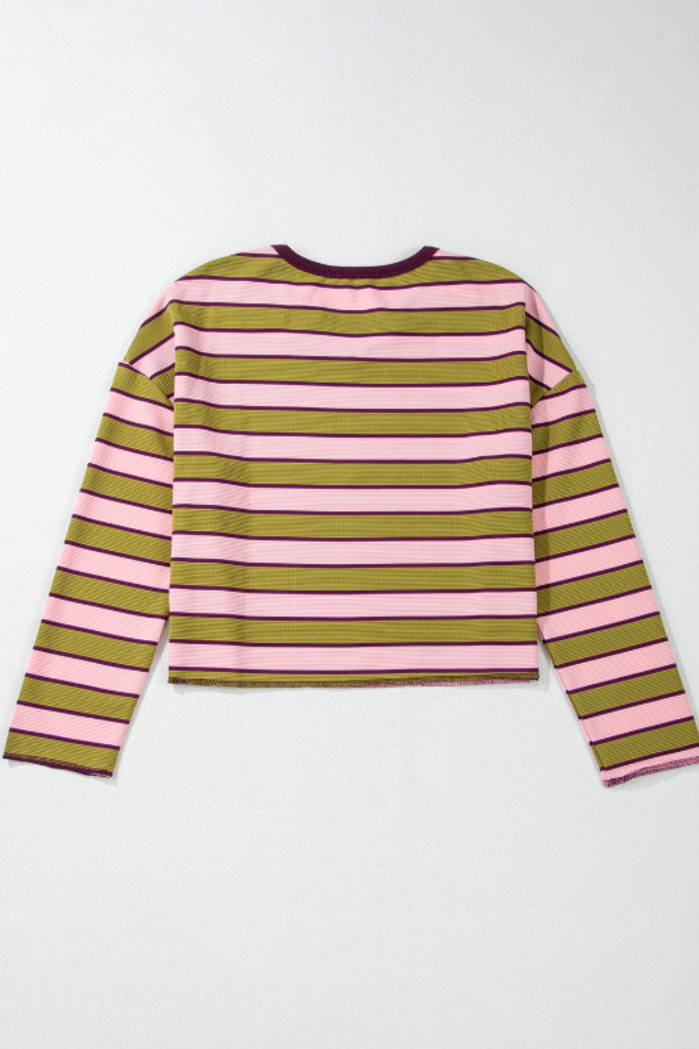 Katia | Striped notched long sleeve t-shirt