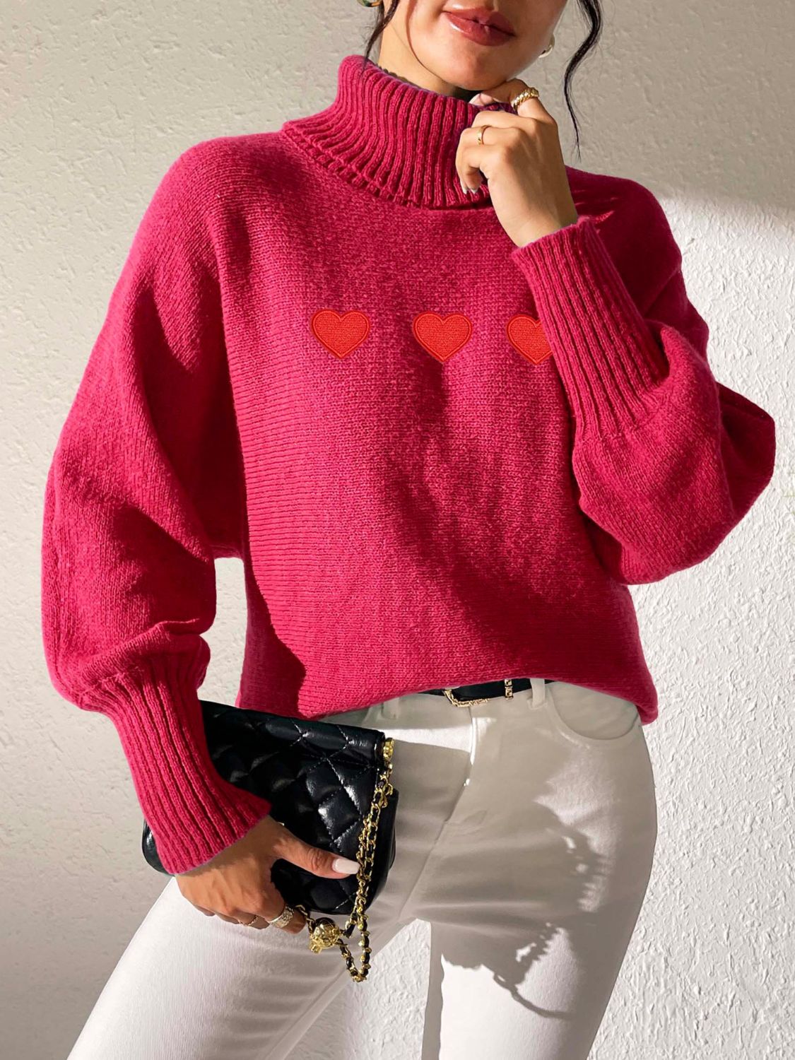 Monica | Heart turtleneck with long sleeves