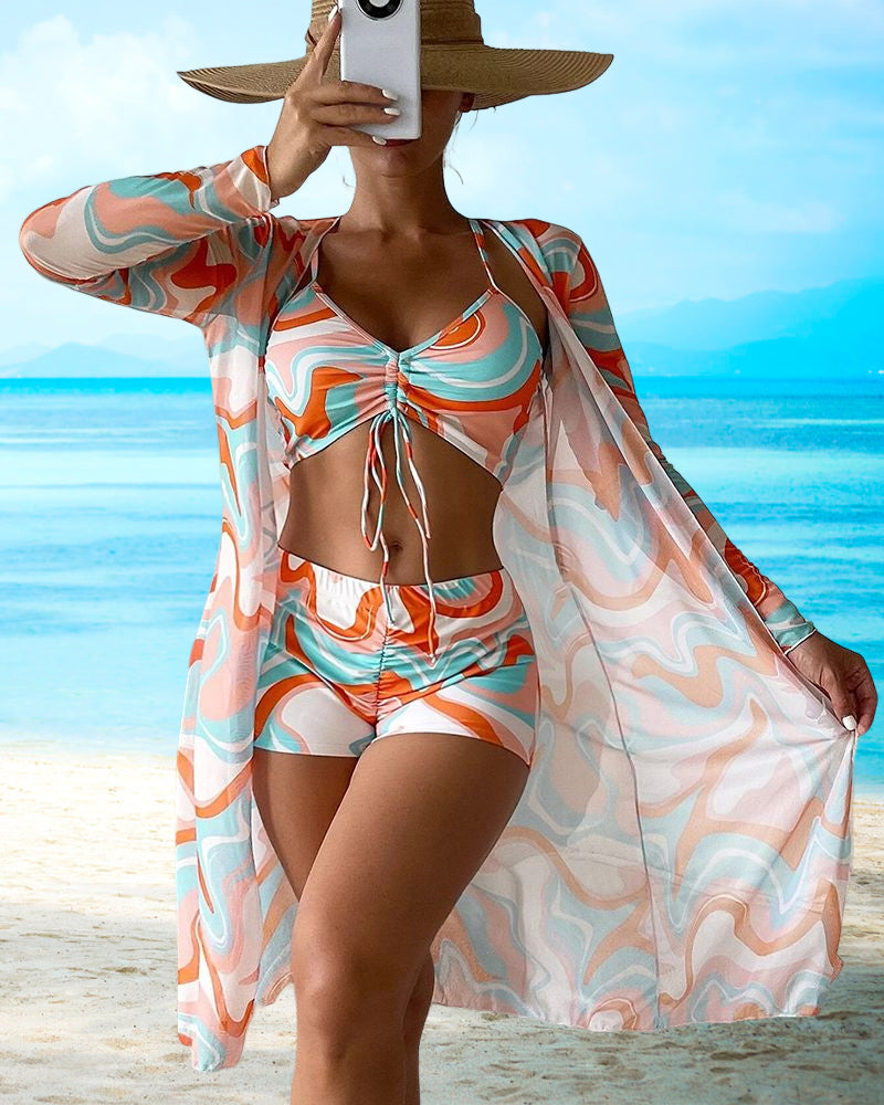 Leyla® | Patterned 3-Piece Swimsuit