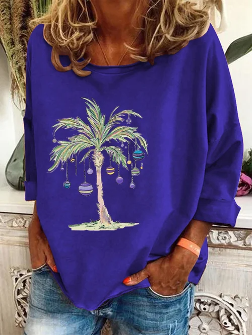 Justina | Casual coconut print Christmas top for women