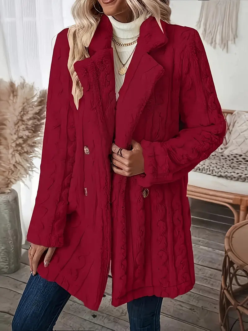 Catherine® | Soft solid color thermal coat with long sleeves