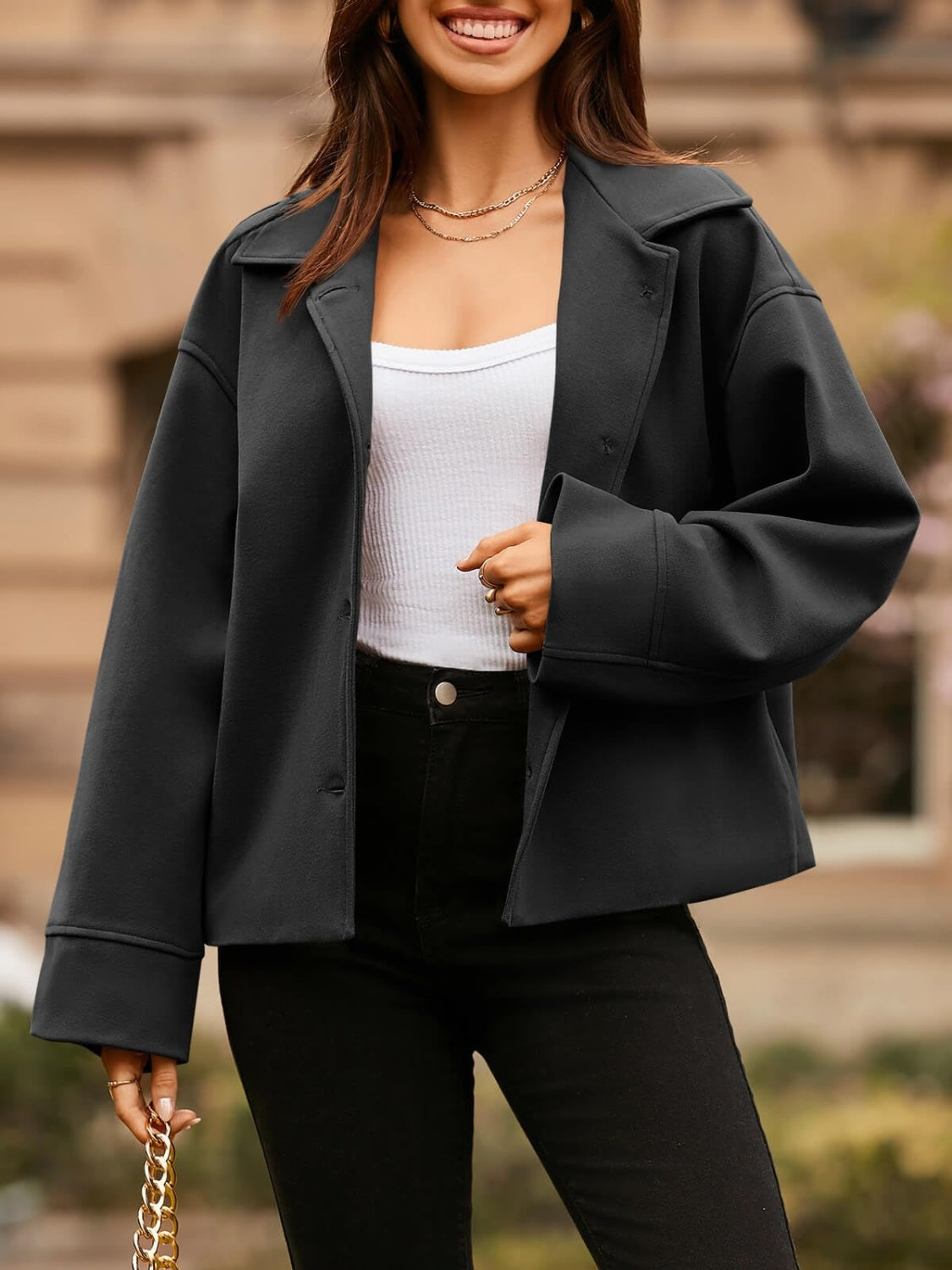 Ivanna | Jacket with collar and dropped shoulders