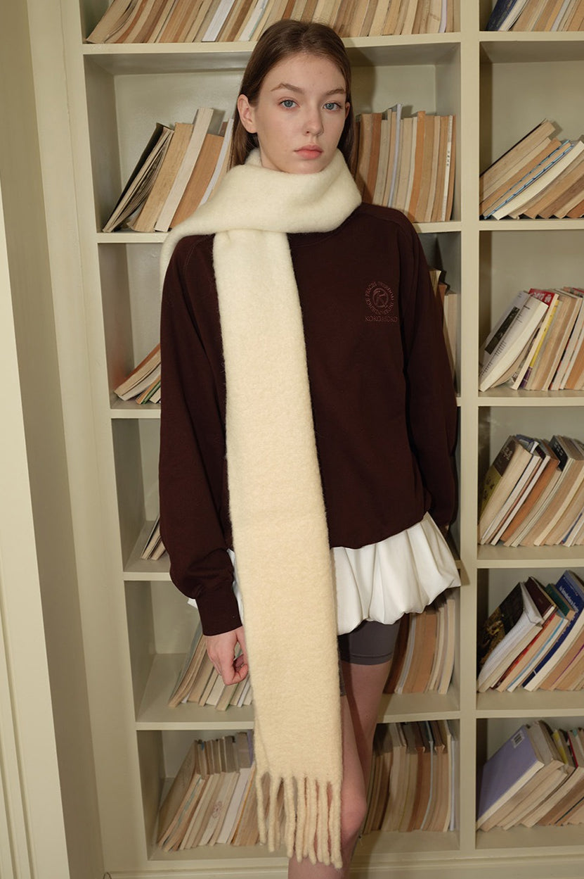 40% Wool Blend Contrast Color Tie-Dye Gradient Scarf