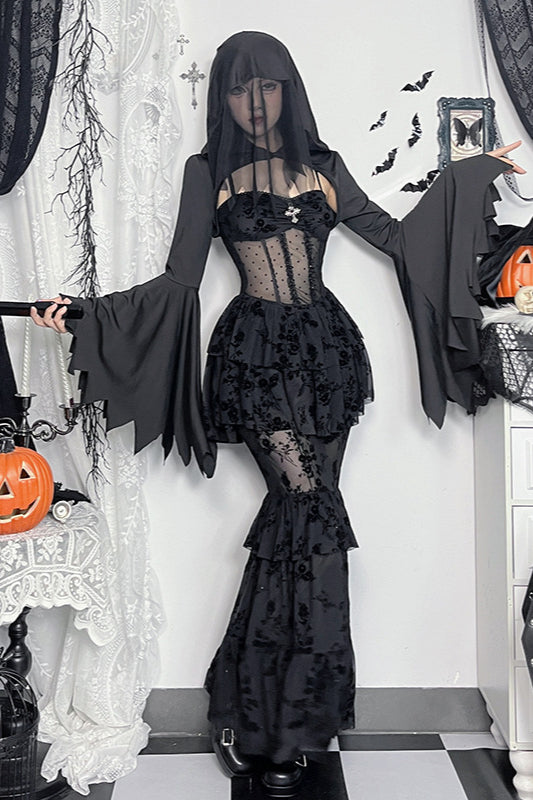 Halloween Dark Mesh Gothic Dress