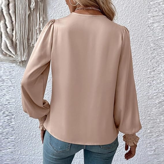 Maricarmen® | Elegant Blouse Top With V-Neck And Balloon Sleeves