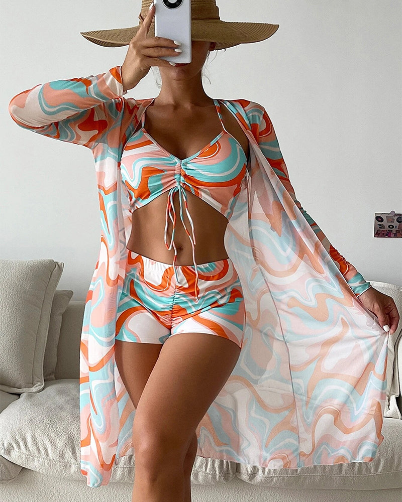 Leyla® | Patterned 3-Piece Swimsuit