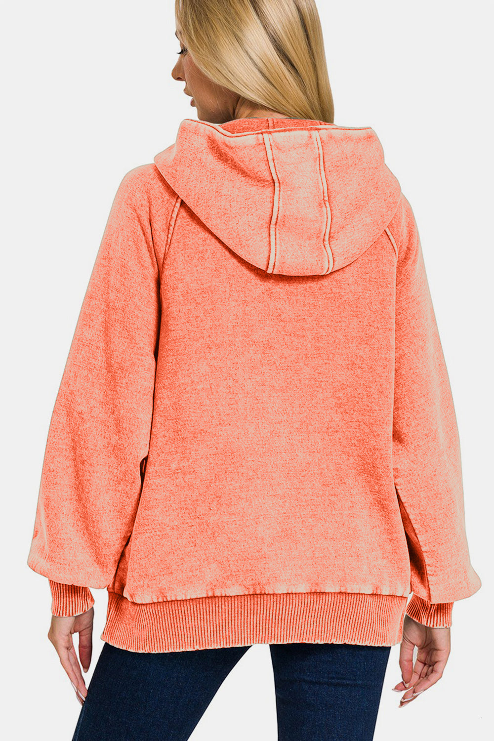 Zenaida | Zenana Acid Wash Fleece Kangaroo Hoodie