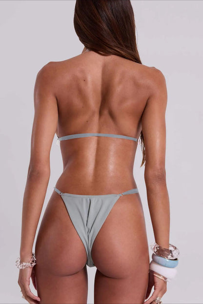 Gray Crystal Bikini Set
