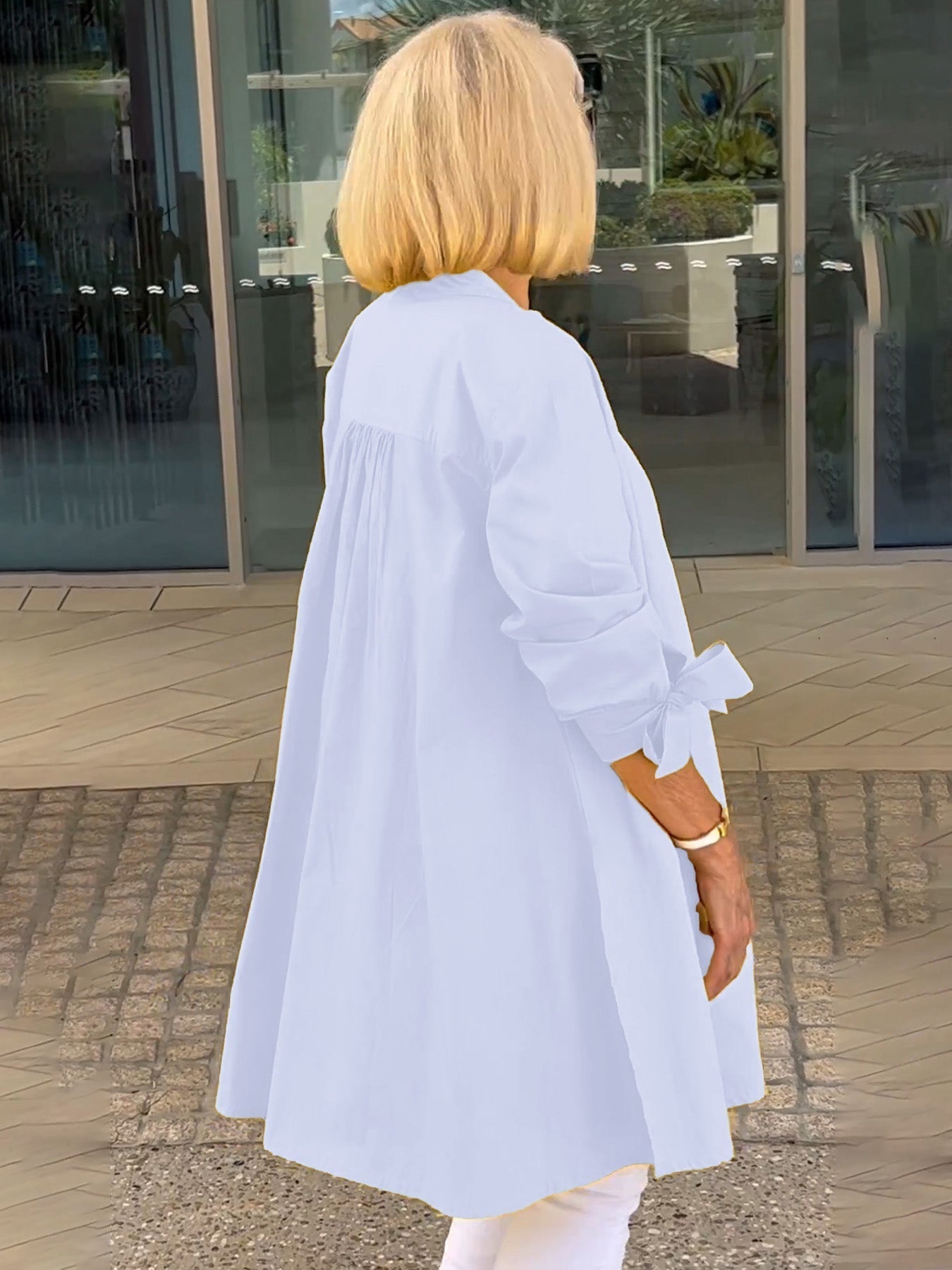 Imelda | Long, simple cotton shirt