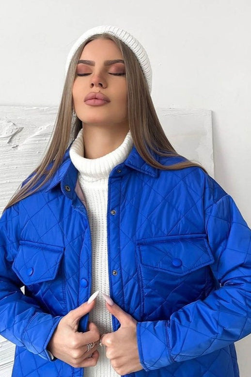 Oversized Longline Diamond Quilted Puffer Jacket