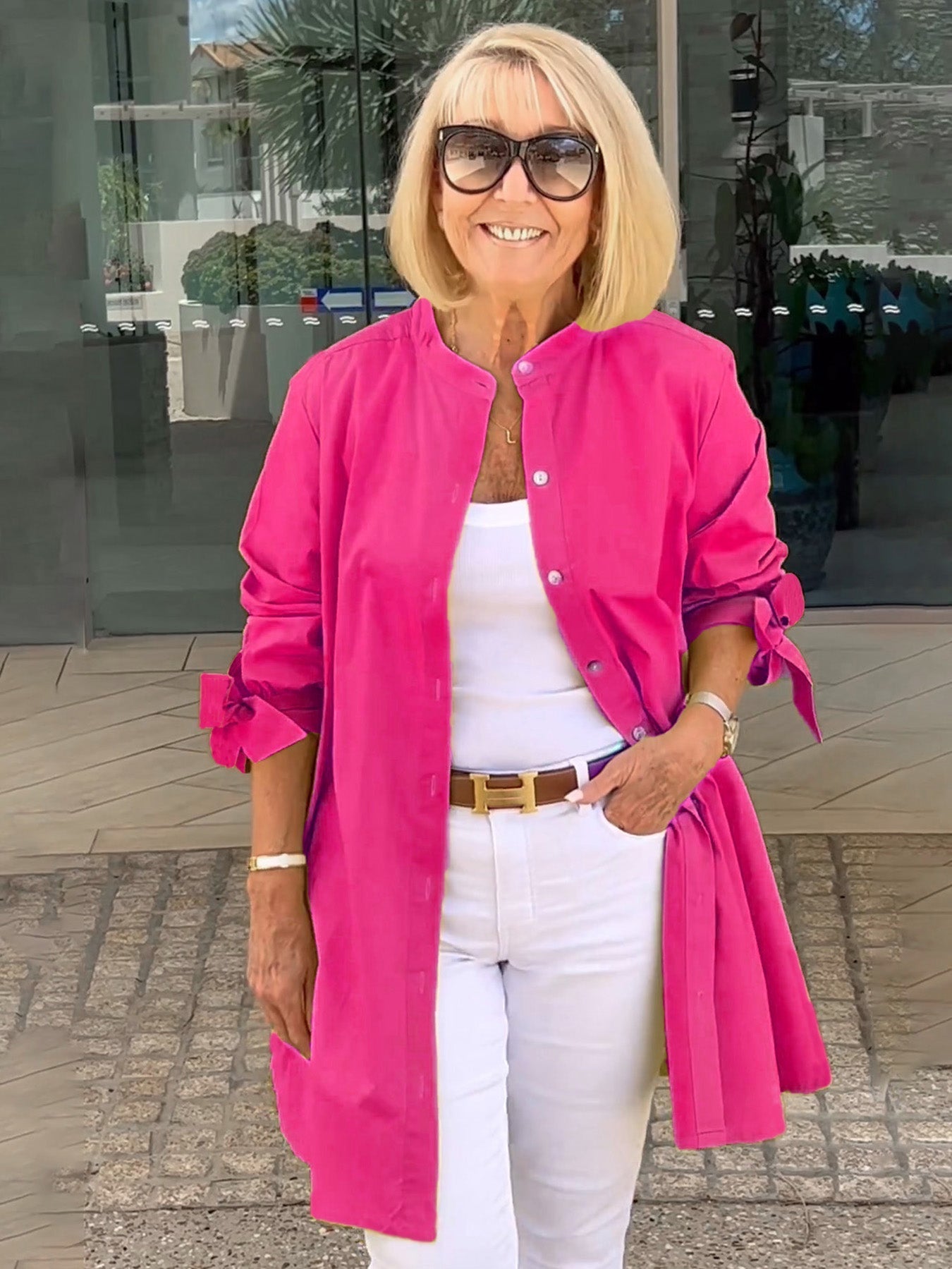 Imelda | Long, simple cotton shirt