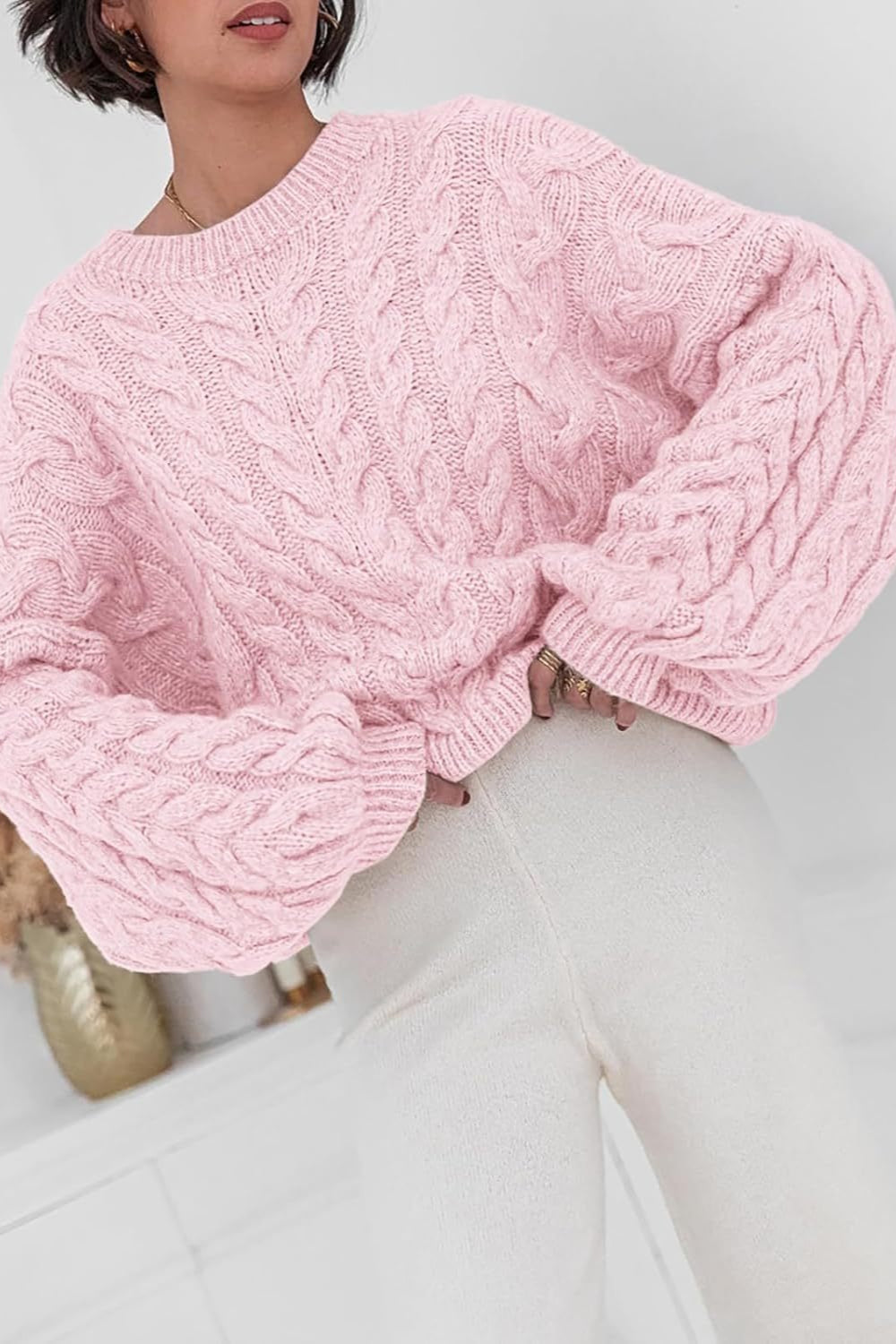 Vintage Chunky Knit Cable Sweater