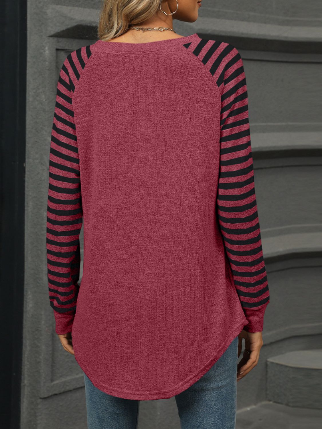 Kristin | Striped long-sleeved crew neck t-shirt