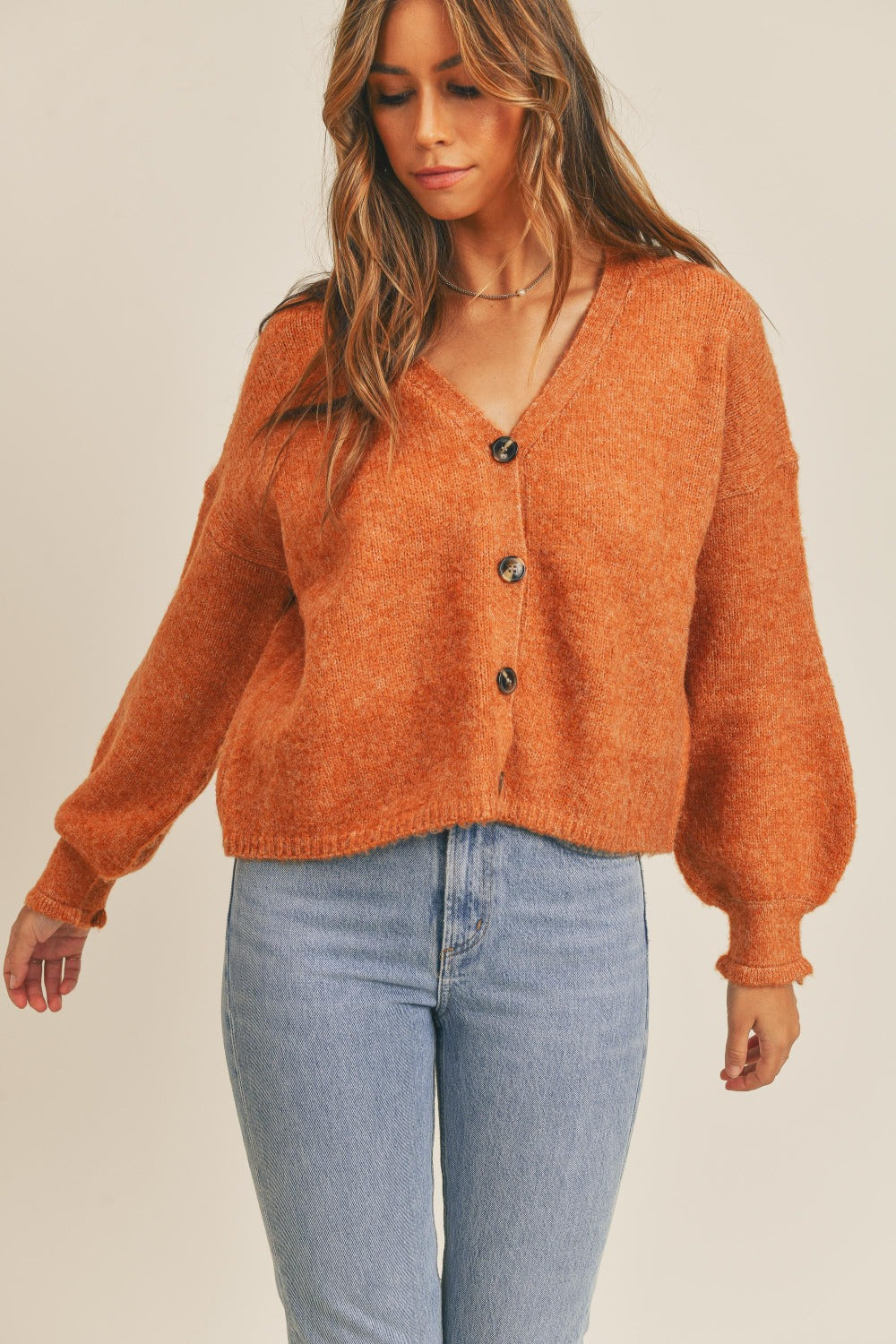 Carla | MABLE long-sleeved cardigan with button placket