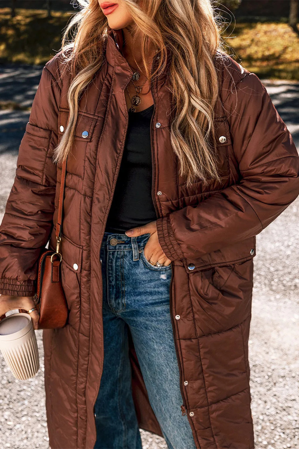Teodora | Long-sleeved winter coat with pockets and bubble structure