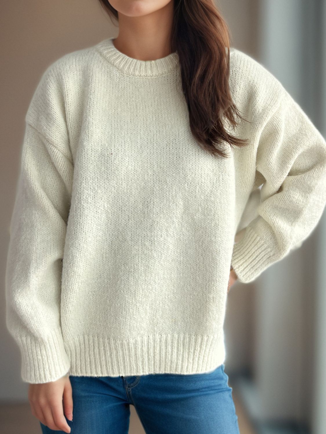 Hortensia | Crew neck sweater with long sleeves