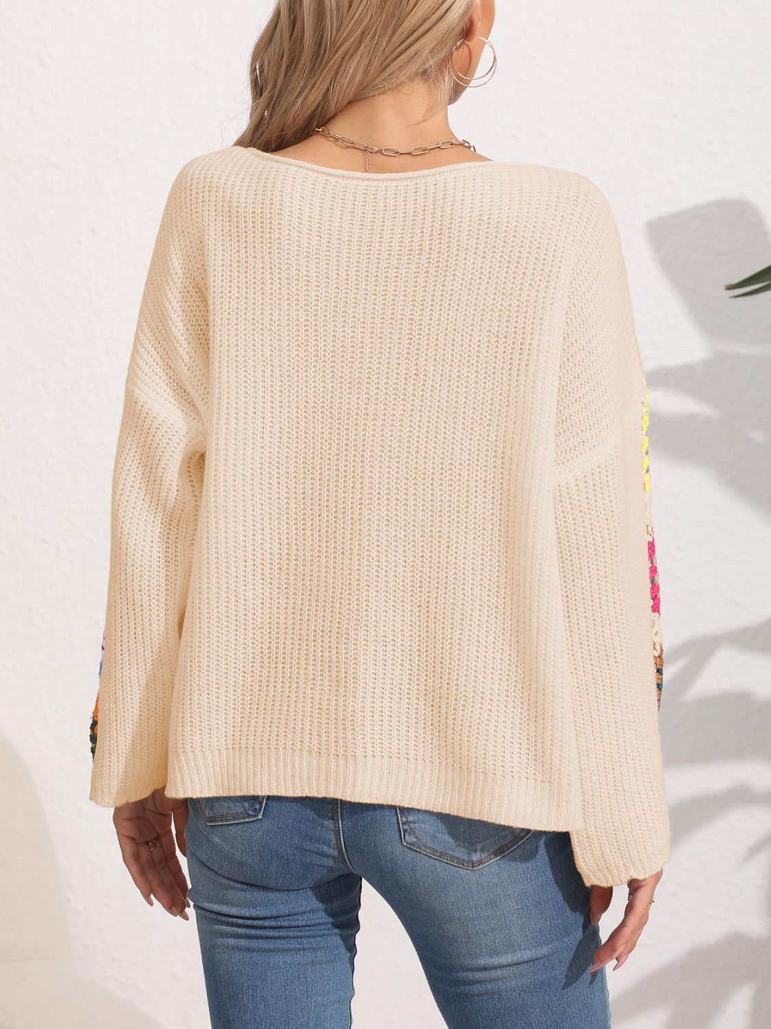 Elsa | Crochet floral long sleeve sweater