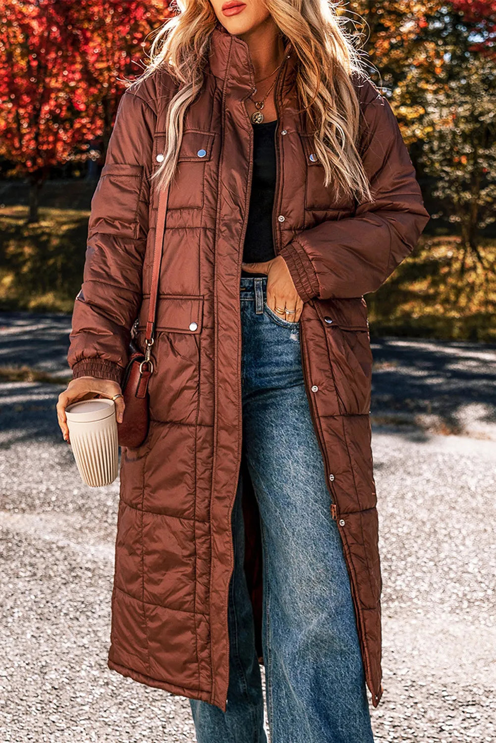 Teodora | Long-sleeved winter coat with pockets and bubble structure