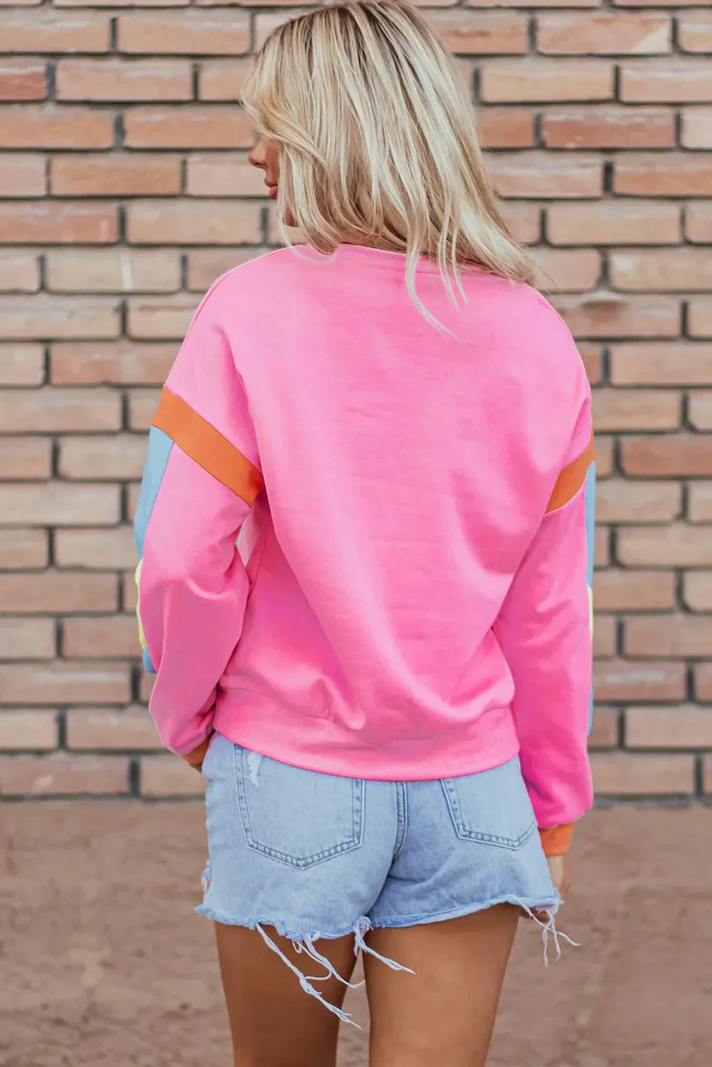Giulia | Contrast color football long sleeve sweatshirt