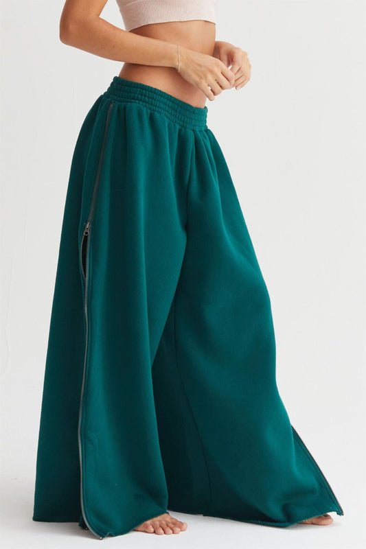 Magda | Wide-leg joggers with side zip fastening