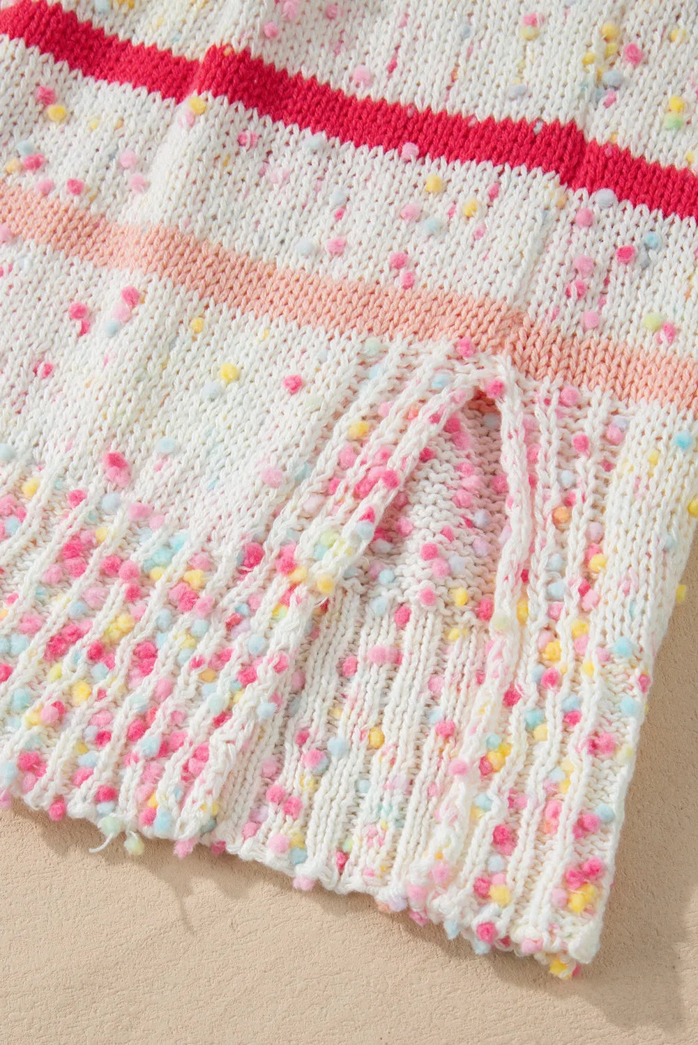 Noelia | Plus size confetti stripe crew neck sweater