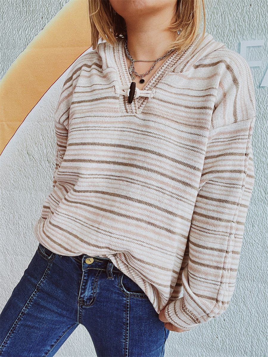 Zoe | Striped long sleeve hoodie