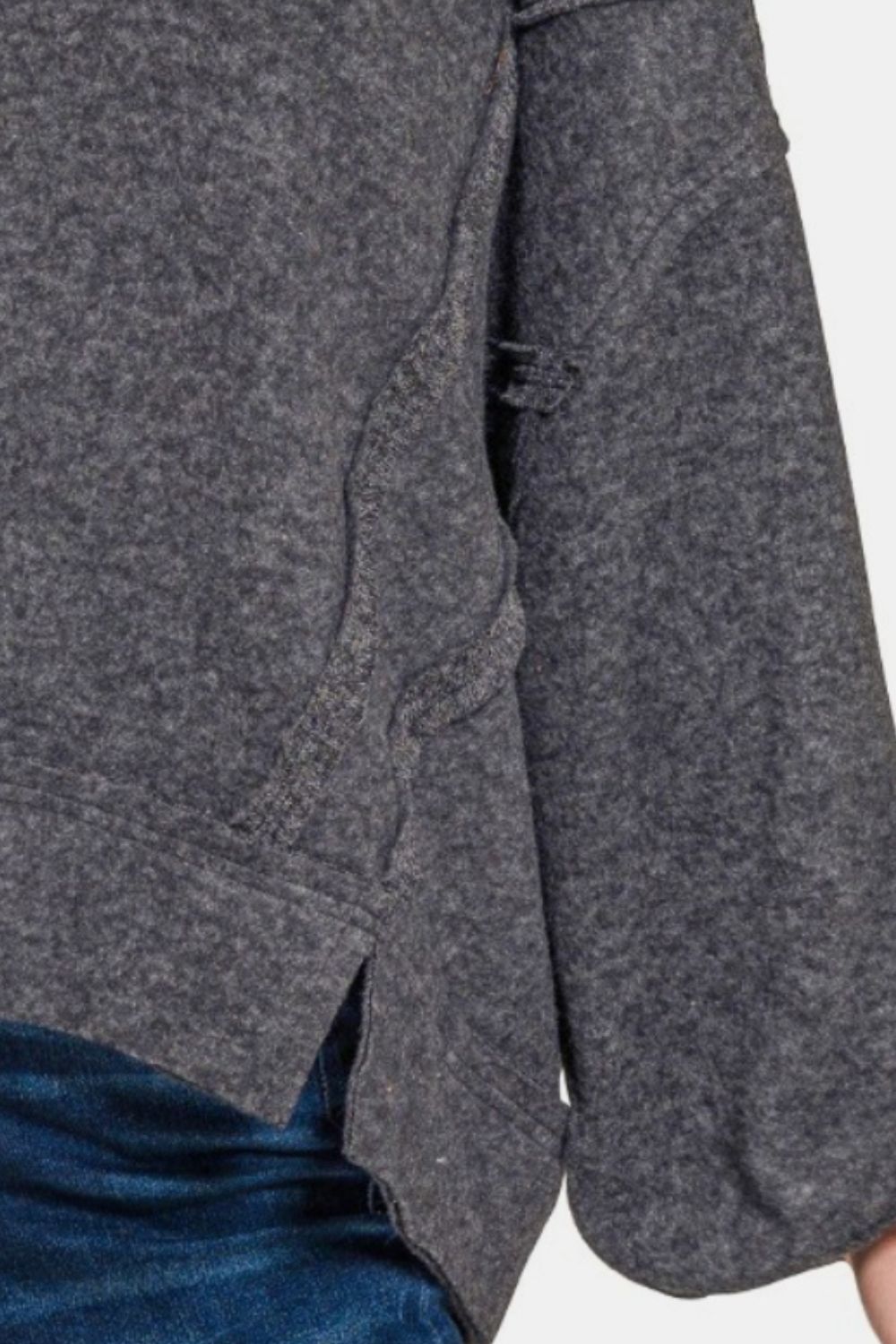 Edith | Zenana brushed Hacci hoodie with exposed seams
