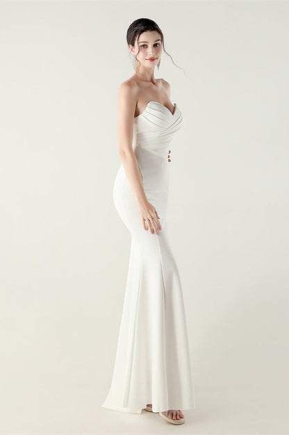 Strapless Sweetheart Pleated Party Dress
