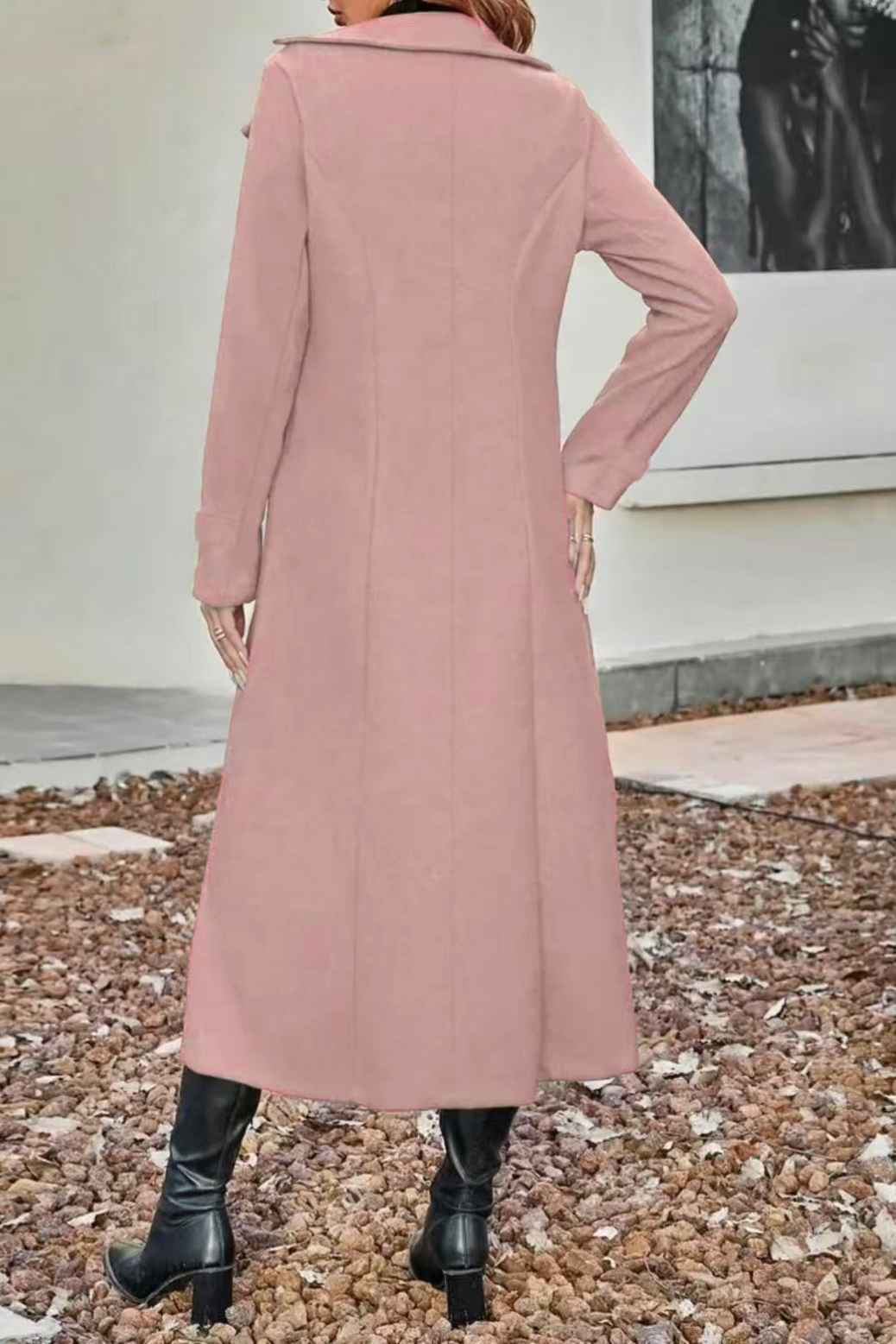 Wool Blend Lapel Double Breasted Chic Overcoat