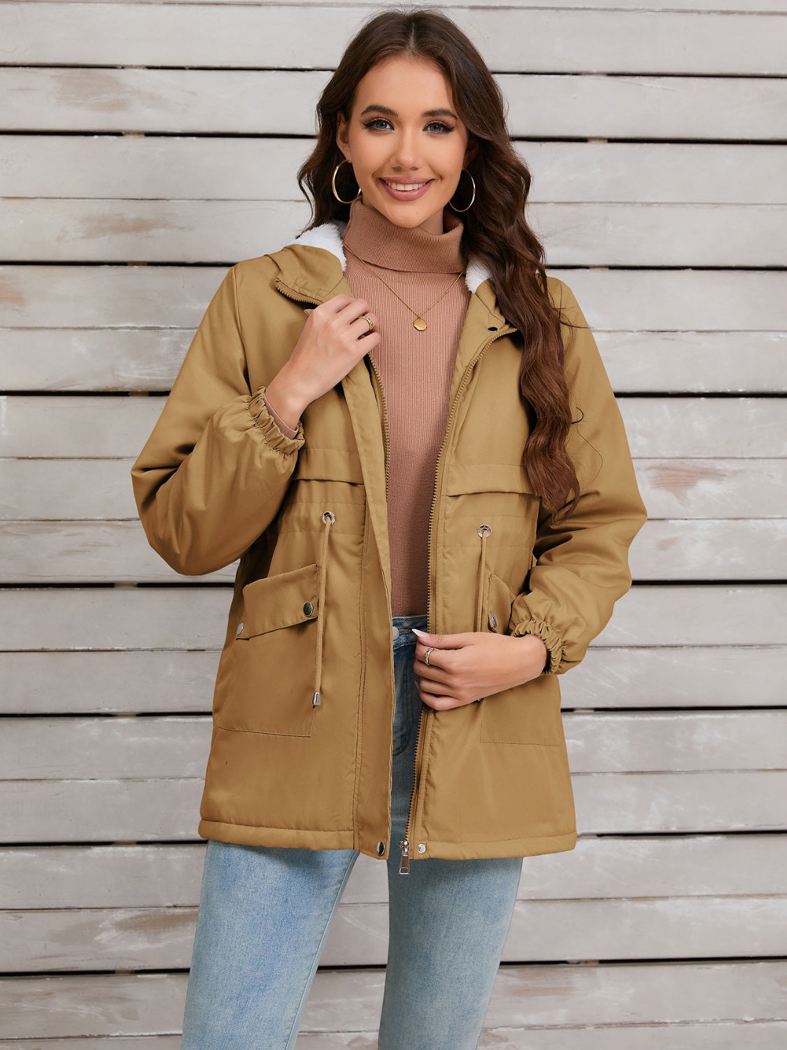 Stefanie | Hooded jacket with drawstring and long sleeves