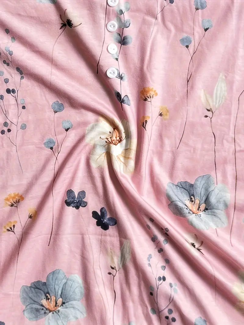 Morgan® | Floral Print Top With Buttons And Flared Sleeves