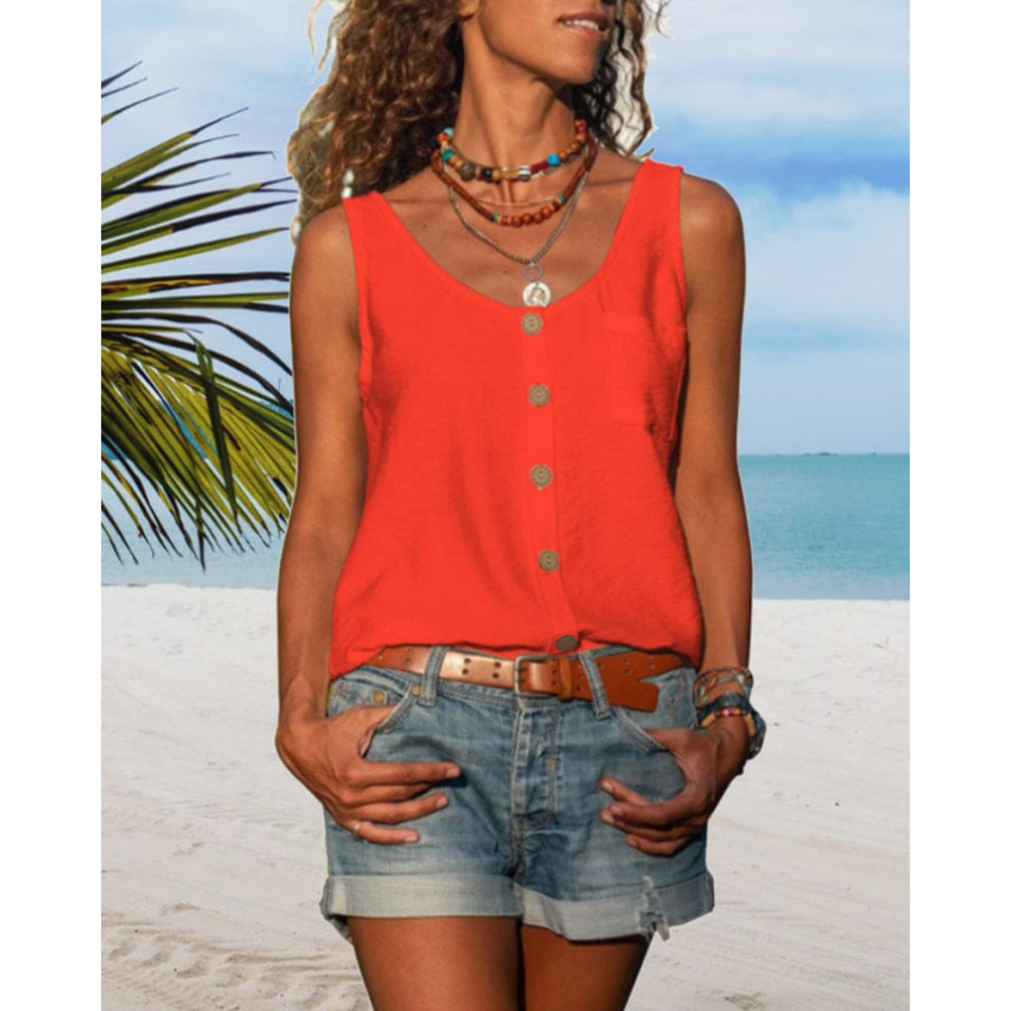 Melina® | Femme Top Coupe Fluide et Col V