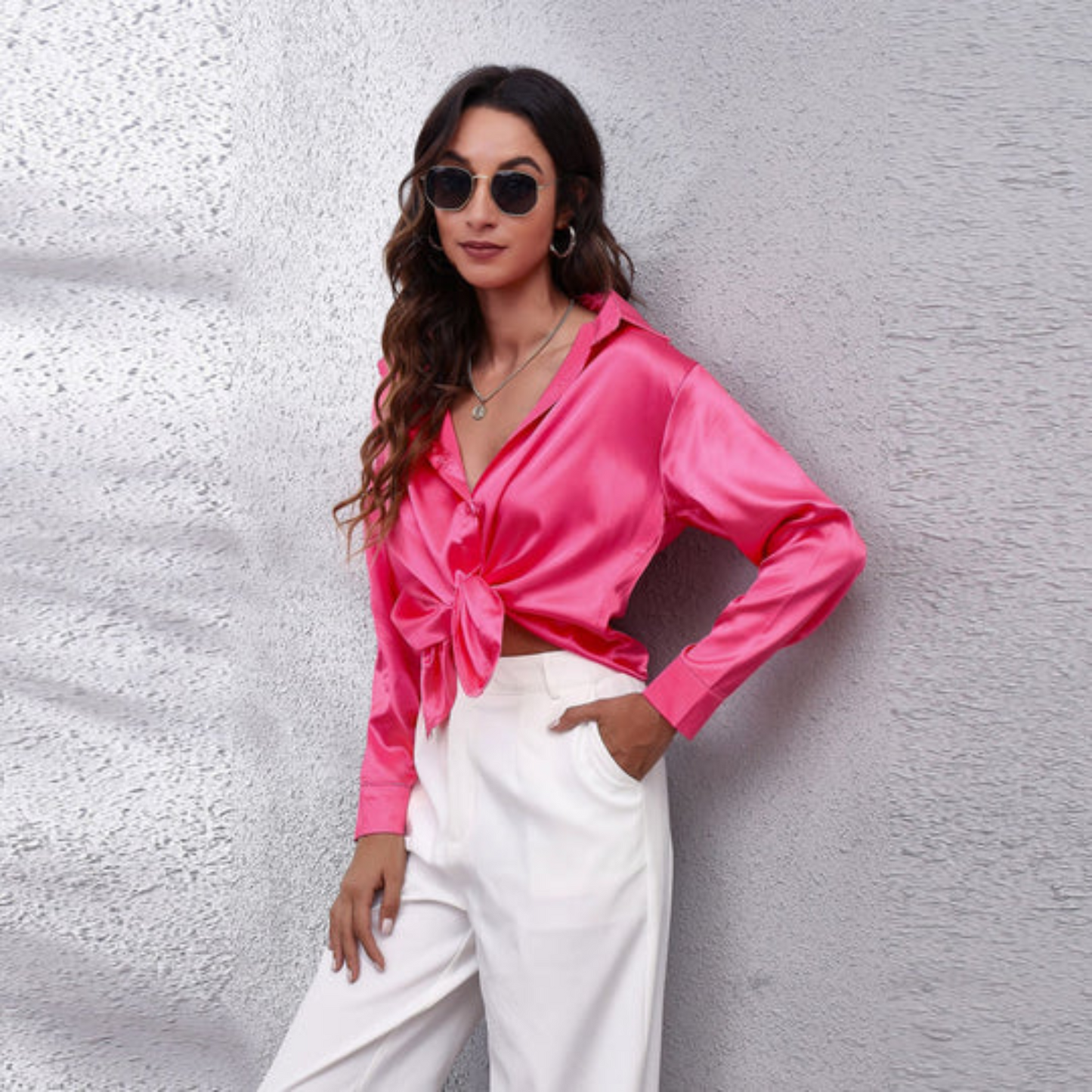 Carina | Satin summer blouse for women