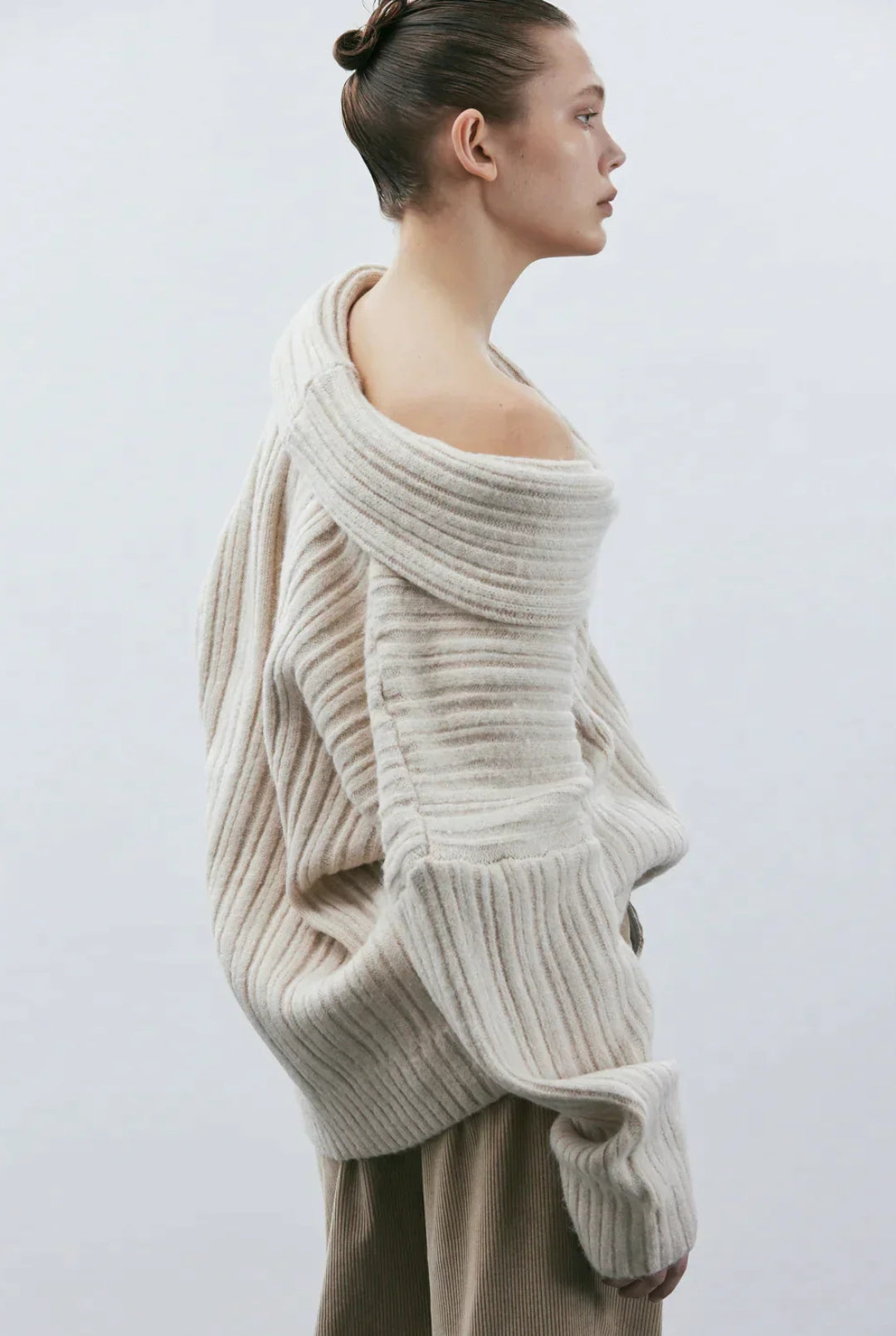 Leire® | Pull oversize for women with rouleau haut Tricoté
