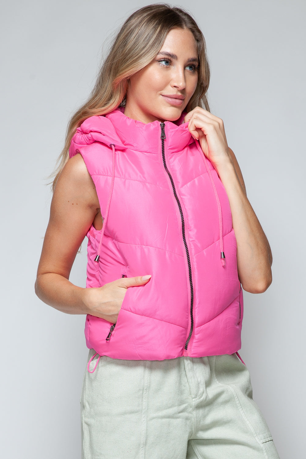Gabrielle | Snobish quilted hooded zip-up vest