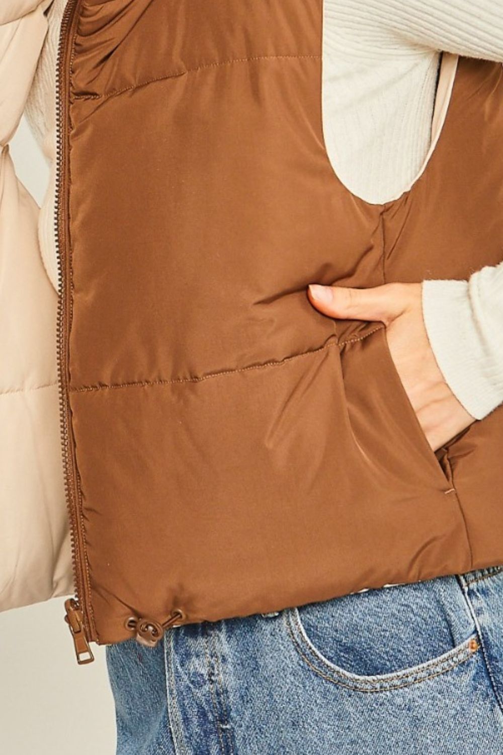 Blanca | Cropped, reversible zip-up vest from Love Tree