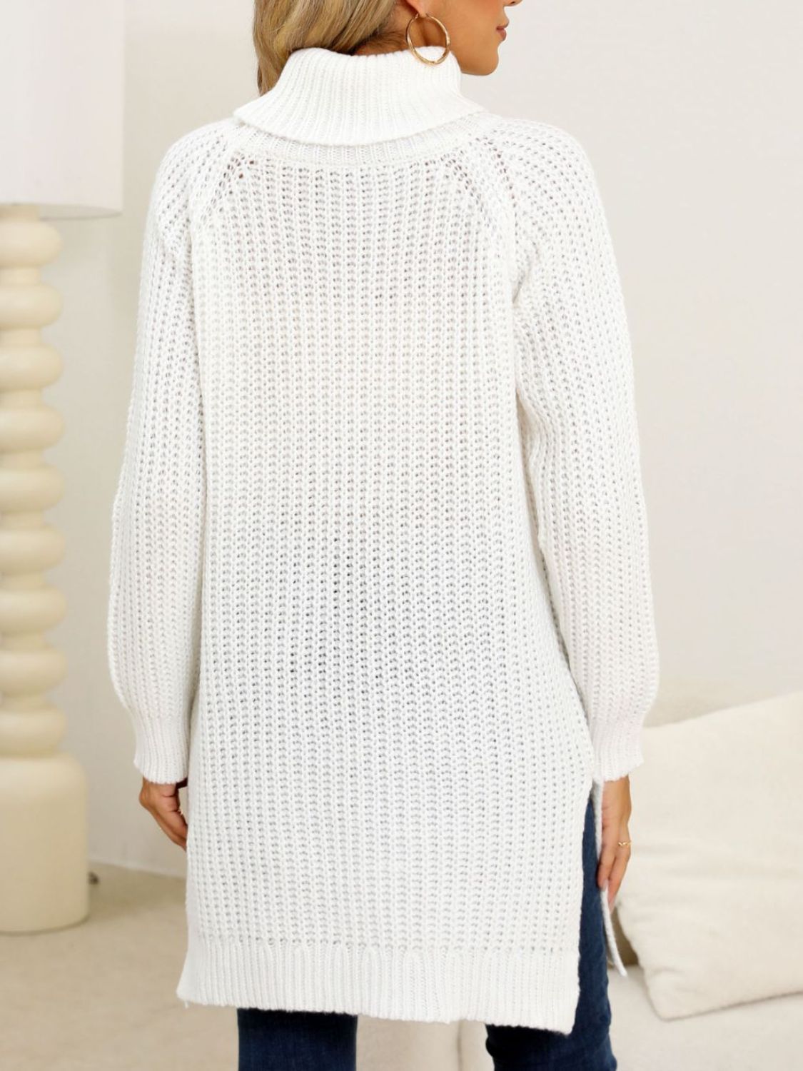 Anke | Turtleneck sweater with slit and long sleeves