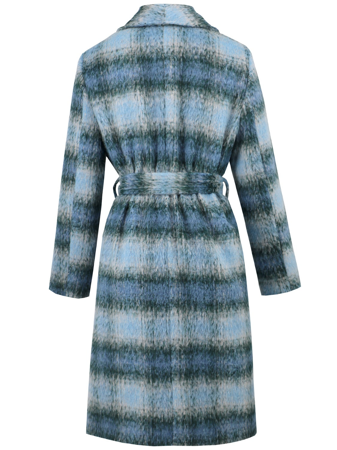Rosario | Checked, long-sleeved coat with a tie waist