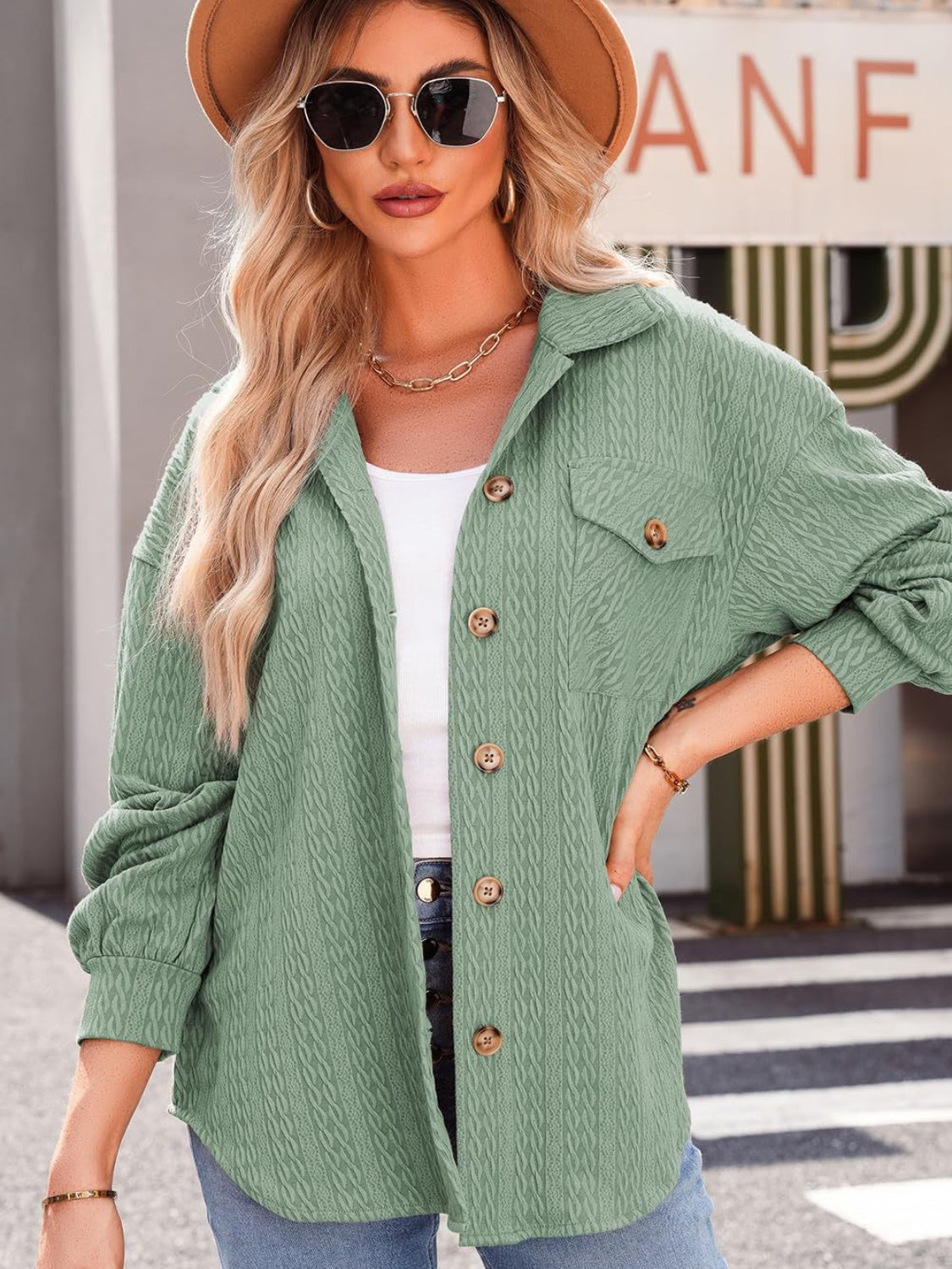 Rita | Structured long-sleeved jacket with button placket