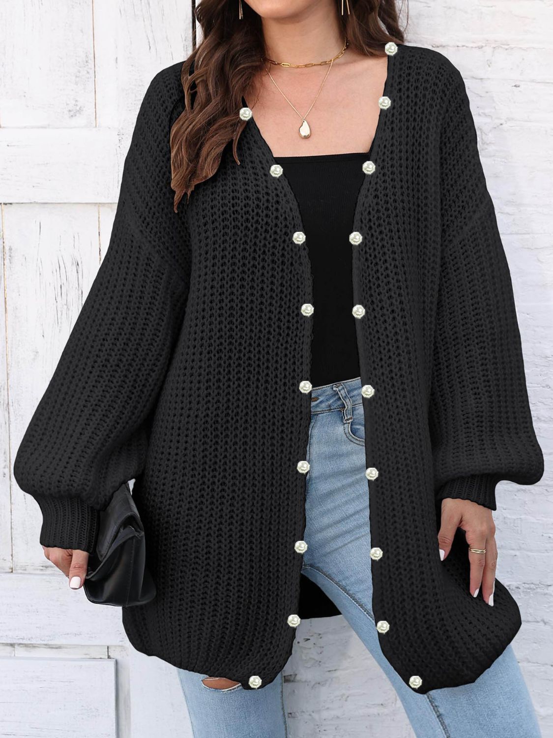 Elsa | Long sleeve open front cardigan