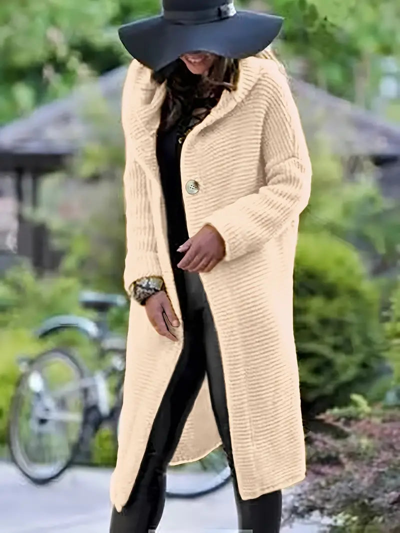 Cristina | Long knitted cardigan with hood