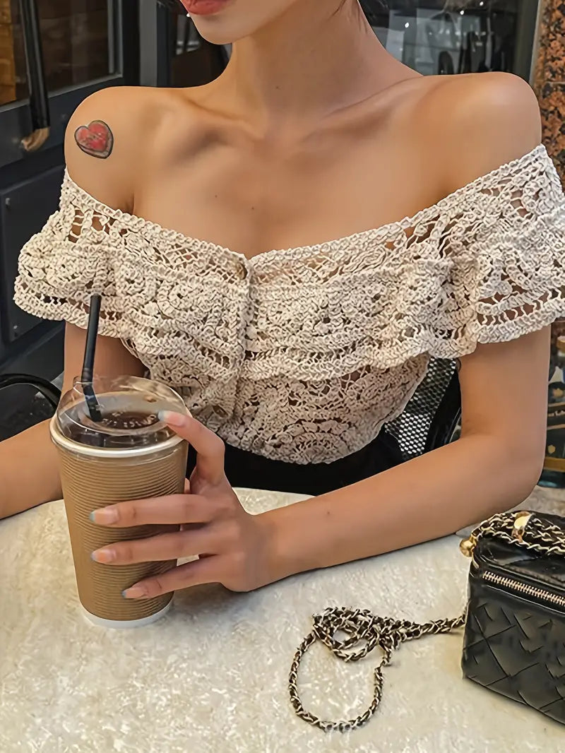 Loredana® | Elegant Off-The-Shoulder Lace Top