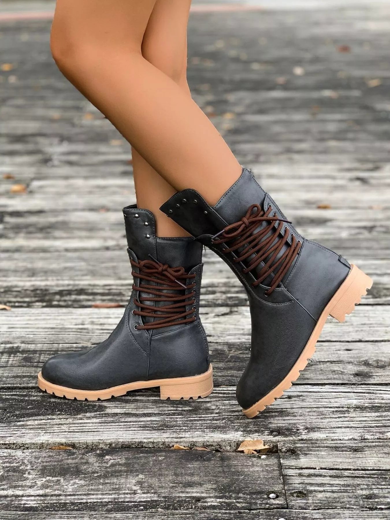 Susan | Women's Round Toe Block Heels Boots